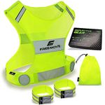 Reflective Vest Running Gear + 2 Bands & Bag/Ultralight & Comfy Safety Vests with Front Pocket > High Visibility Reflector > for Men, Women > Running, Dog Walking or Cycling