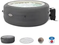 INTEX 28483E SimpleSpa Inflatable Bubble Massage Spa: Includes Insulated Cover – Built-in QuickFill Inflation – Soothing Jets – 4 Person Capacity – 77" x 26"