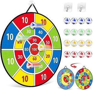 TOMYOU 26" Dart Board for Kids with 16 Sticky Balls, Double Sided Dinosaur Dart Board, Indoor Outdoor Party Games Toys, Birthday Toys Gift for Age 5 6 7 8 9 10 11 12 Year Old Boys Girls