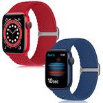 KIBDSNG Braided Sport Strap Compatible with Apple Watch Strap 38mm 40mm 41mm, Adjustable Elastic Woven Nylon Replacement Band for iWatch Series SE/9/8/7/6/5/4/3/2/1