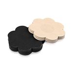 STURME 20 Pairs Nipple Covers Disposable, Breast Pasties Comfortable & Natural, Adhesive Satin Petals Pasties for Women (Beige+Black)