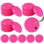 100Pcs False Lash Glue Holder, Lash Trays for Lash Extensions, Disposable Plastic False Eyelashes Glue Holder, Eyelashes Glue Holder Eyelash Extension Glue Holder Pallet Pads(Rose Red)