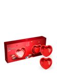 Appolia 61593 Set of 2 Heart Ramekins Baking Dish, Porcelain, Red