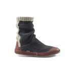 Acorn Men's Slouch Boot Slipper, Charcoal Ragg Wool, Large