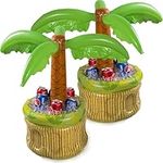 Top Race 2 Pack 26" Inflatable Cooler, Beer Cooler for Parties, Luau Party Supplies for Adults, Summer Party Decorations, Inflatable Palm Tree for Beach Pool Parties, Pack of 2