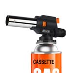 JDHON Blow Torch, Professional Kitchen Butane Torch, Chef Cooking Torch Adjustable Flame (B-Black)