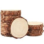 Kurtzy 20 Pack Unfinished Natural Wood Slices - 10-11cm Diameter & 10mm Thick - Rustic Wooden Log Discs with Bark & Smooth Finish - for Arts & Crafts, DIY, Coasters, Decorations, Christmas Ornaments