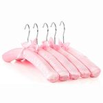 HangerworldPack of 5 Pink Satin 43cm Padded Cushioned Coat Garment Dress Clothes lingerie Bridal hangers.