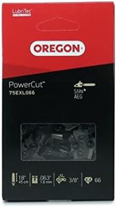 Oregon PowerCut 3/8" Pitch, 063" (1.6 mm) Gauge Full Chisel Chainsaw Chain for 18 Inch Bar - 66 Drive Links - fits AEG and Stihl (75EXL)