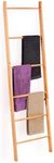 Clevinger 6-Tier Bamboo Freestanding Rack Towel Ladder Blanket Ladder, Farmhouse Blanket Holder,Wall Leaning Ladder Shelf, Decorative Quilt Stand for Living Room, Bathroom, Bedroom (6-Step Towel Rack)