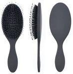 Boar Bristle Detangling Hair Brush for Curly Fine Straight Natural Tangled Hair, Anti-frizz Styling Hairbrush for Women and Men, Boar Nylon Bristle Paddle Brush