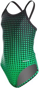 Sporti Molecule Thin Strap One Piece Swimsuit - Green/Black - 26