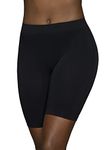 Vanity Fair Women's Seamless Slip Shapewear Shorts, No Show Look Under Dresses, Skirts & Pants, Light Smoothing - Anti Chafing - Midnight Black, Large