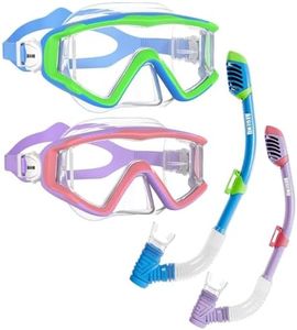 Aegend Snorkeling Gear for Adults Youth Kids, Snorkel Mask with Top Dry Valve - Panoramic View Anti-Leak and Anti-Fog with Mesh Bag for Snorkeling, Scuba Diving, Freediving & Swimming
