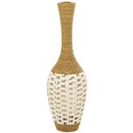 Deco 79 Seagrass Handmade Tall Woven Floor Vase, 13" x 13" x 40", White