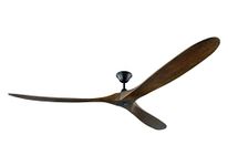 Monte Carlo 3MAVR88BK Maverick Super Max Modern Ceiling Fan, 88", Matte Black/Dark Walnut