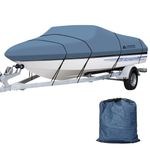 Leader Accessories Solution Dyed Waterproof Trailerable Runabout Boat Cover (Steel Grey, Model F: 22'-24'L Beam Width up to 116'')