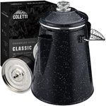 COLETTI Classic Coffee Percolator (Black, 18 Cup) – Camping Coffee Pot, Percolator Coffee Pot – Brew Bold Coffee for the Whole Campsite — XL Enamel Percolator