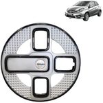 PRIGAN Wheel Cover for Honda BRIO 14 Inch Black Silver Wheel Cap (Available in 12,13,14,15 Inch) (Set of 4 Pcs) (Press Fitting) Model- LAVISH-DC-14