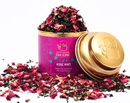 OH CHA - Rose Tea with Mint | Herbal Tea for Weight Loss, 35gms | Natural Rose Petals and Peppermint Leaves | Low Caffeine Herbal Rose Petal Tea for Healthy Skin & Hair | 100% Whole Leaf Tea