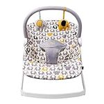 BABABING | Float Baby Bouncer | Reclining Baby Rocker with Contemporary Ellie Elephant Print | Portable Baby Seat with Exclusive Soft Toys