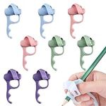 KASESSS 8 Pcs Pencil Grips for Children, Soft Silicone Pencil Grip, Five-Finger Pen Grips Ergonomic Pen Grip for Preschoolers Adults Lefty or Righty Handwriting Grip Corrector Writing Aid Tool