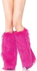 Leg Avenue Women's faux faux furry Festival Leg Warmers, Pink/Silver, One Size