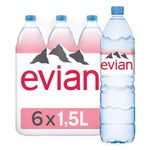 Evian Still Natural Mineral Water, 1.5 L (Pack of 6)