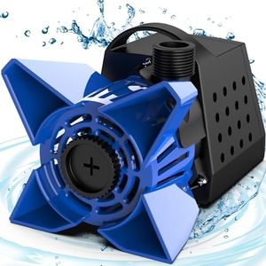 DECOKTOOL 3200GPH Pond Pump, 200W Submersible Water Pump with 33FT Power Cord & Barrier Bag, 2 Hose Adapters, 20FT. Lift Height for Garden Ponds, Fountains, Waterfalls, Water Circulation (Blue)