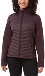 32 DEGREES Womens Mixed Media Jacket, Deep Burgundy, L