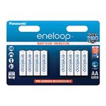 Panasonic eneloop BK-3MCCE/8BE Nickel Metal Hydride AA Batteries, Classic AA 8-Pack, One Size