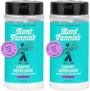 Aunt Fannie's Carpet Refresher & Deodorizer Powder, Multi-Purpose Carpet, Rug, and Upholstery Odor Eliminator for Homes with Cats and Dogs, Lavender Scent, 16 Oz (Pack of 2), Packaging May Vary
