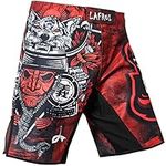 LAFROI Mens MMA Cross Training Boxing Shorts Trunks Fight Wear with Drawstring and Pocket-QJK01 (Warrior-01, X-Large)