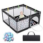 YOBEST Baby Playpen, Small Infant Playard with Gates, Sturdy Safety Playpen with Soft Breathable Mesh, Indoor & Outdoor Toddler Play Pen Activity Center for Babies, Kids, Toddlers