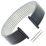 Gilden Gents Expansion 17-22mm Stainless Steel Watch Band 552 (Black, 7 5/8" Long)