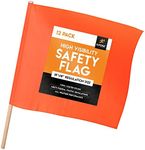 Orange Safety Flags,18"x18" Orange Warning Flag Pack of 12,Square Safety Flag,Oversize Signs and Flags,Wide Load Flags,Caution Flags for Roof,Oversized Load Flag,Red Flag for Truck Loads, Towing