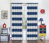Eclipse 15942042X084BLU Peabody 42-Inch by 84-Inch Single Window Curtain Panel, Blue