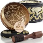 Silent Mind Tibetan Singing Bowl Set – Easy to Play & Beginner Friendly Meditation Bowl with Cushion, Mallet & Case | Stress Relief & Mindfulness | Gift-Ready