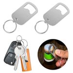 Ouligay 2Pcs Bottle Opener with Keyring Beer Bottle Openers Stainless Steel Keychain Flat Bottle Opener for Home Kitchen Bar Party Restaurant