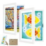 2 Pack Kids Artwork Display Frame, Kids Art Frames Front Opening A4, Childrens Storage Frame Changeable, Child Multiple Picture Frame Drawing Hanging Art, Hold 50-100 PCS, White