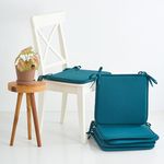 SKANDA FAB Premium Foam Chair Pad with High-Density Fill|Chair Cushion Pad|Square Chair Pad Botanical Green 40 x 40 x 2.5 CM (Pack of 6)