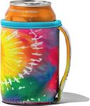 GoCuff Regular Can Cuff Covers Reusable Insulator with Handle Neoprene Can Coosies with Insulated Sleeves For Soda, Energy drink, Beer, other Regular 12 oz Skinny Can Beverages (Sunflower Tie Dye)