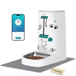 FAS Alliance PF1 Automatic Pet Feeder- Pet Food Dispenser for Dry Food, 4L Smart Pet Feeder with 2.4G App Control, Automatic Pet Feeder with Stainless Steel Bowl, 1-10 Meals Per Day-White