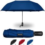 PROSTORM Windproof Vented Travel Umbrella - Automatic Open & Close - Strong, Wind Resistant, Pro Storm, Small, Compact, Mini, Folding & Portable - Backpack, Car, Purse, Umbrellas for Rain, Men & Women, Blue