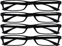 The Reading Glasses Company Black Readers Value 4 Pack Designer Style Mens Womens RRRR92-1 +1.00