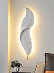 WoodIdea Led Wall Sconce for Bedroom Luxury White Best Living Room Light Fixture Modern Feather Design Indoor Lustre New Resin Lamps New (Golden & White)