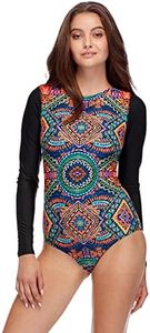 Body Glove Women's Standard Slay Paddle One Piece Swimsuit with Strappy Back Detail, Karma Print, Medium, Karma Print, Medium