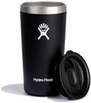 HYDRO FLASK - All Around Tumbler 355 ml (12 oz) with Closable Spill Proof Press-In Lid - Stainless Steel Double Wall Vacuum Insulated - BPA-Free - Black