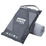 Rainleaf Microfiber Towel Perfect Travel & Sports &Beach Towel. Fast Drying - Super Absorbent - Ultra Compact. Suitable for Camping, Backpacking,Gym, Beach, Swimming,Yoga,Gray,24 X 48 Inches