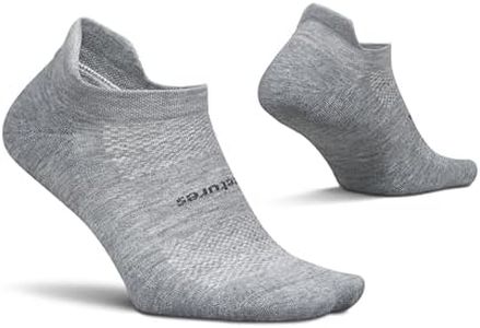 Feetures High Performance Max Cushion Ankle Sock - Tab Socks for Women & Men with Heel Tab - Light Gray, XL (1 Pair)